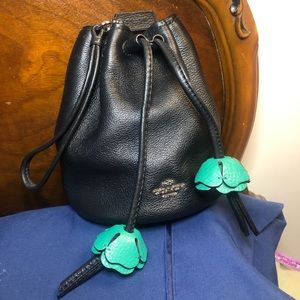 Coach bucket wristlet with flowers